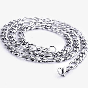 Men's Stainless Steel Figaro Design Chain Necklace 24" 5mm Party Gift